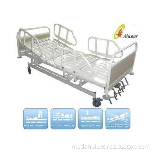 5 Function Metal Side Rail Medical Hospital Beds Manual Cra